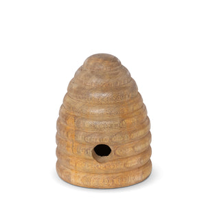 Carved Wood Tabletop Beehive, Small EGG36110 Park Hill