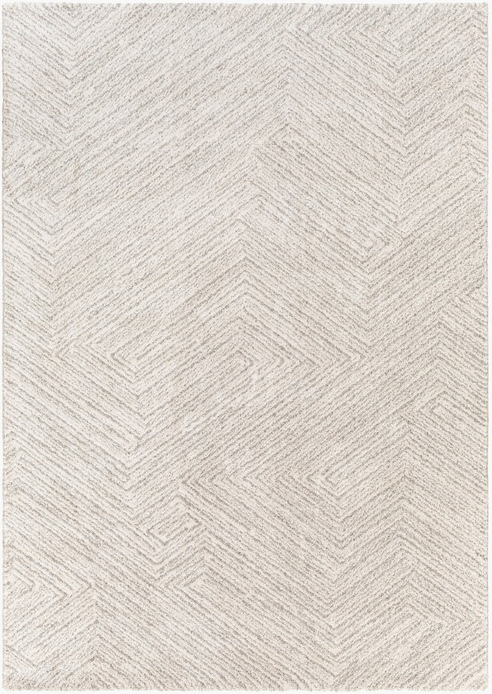 Livabliss Gavic Bold Geometric Area Rug Turkish Crafted High Pile Polypropylene Accent Floor Cream, Light Be 4'3" x 5'11" GVC2302-43511
