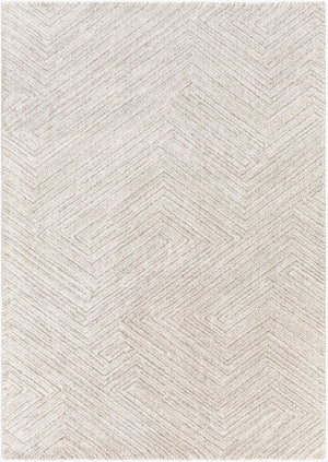 Livabliss Gavic Bold Geometric Area Rug Turkish Crafted High Pile Polypropylene Accent Floor Cream, Light Be 4'3" x 5'11" GVC2302-43511