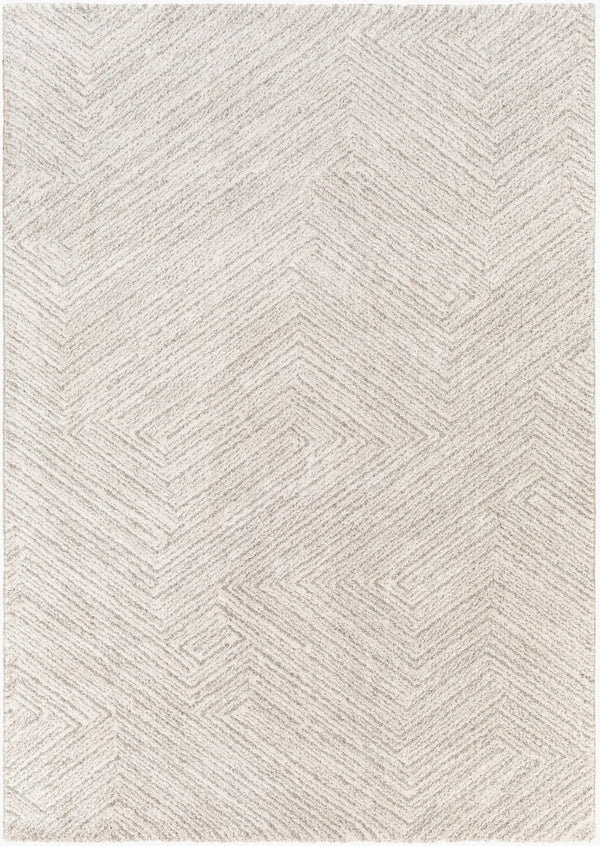 Livabliss Gavic Bold Geometric Area Rug Turkish Crafted High Pile Polypropylene Accent Floor Cream, Light Be 4'3" x 5'11" GVC2302-43511