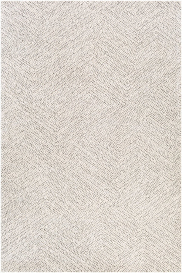 Livabliss Gavic Bold Geometric Area Rug Turkish Crafted High Pile Polypropylene Accent Floor Cream, Light Be 6'7" x 9'6" GVC2302-6796