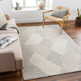 Gavic GVC-2316 8'10" x 12' Machine Woven Rug GVC2316-912  Ivory, Medium Gray, Light Beige Surya