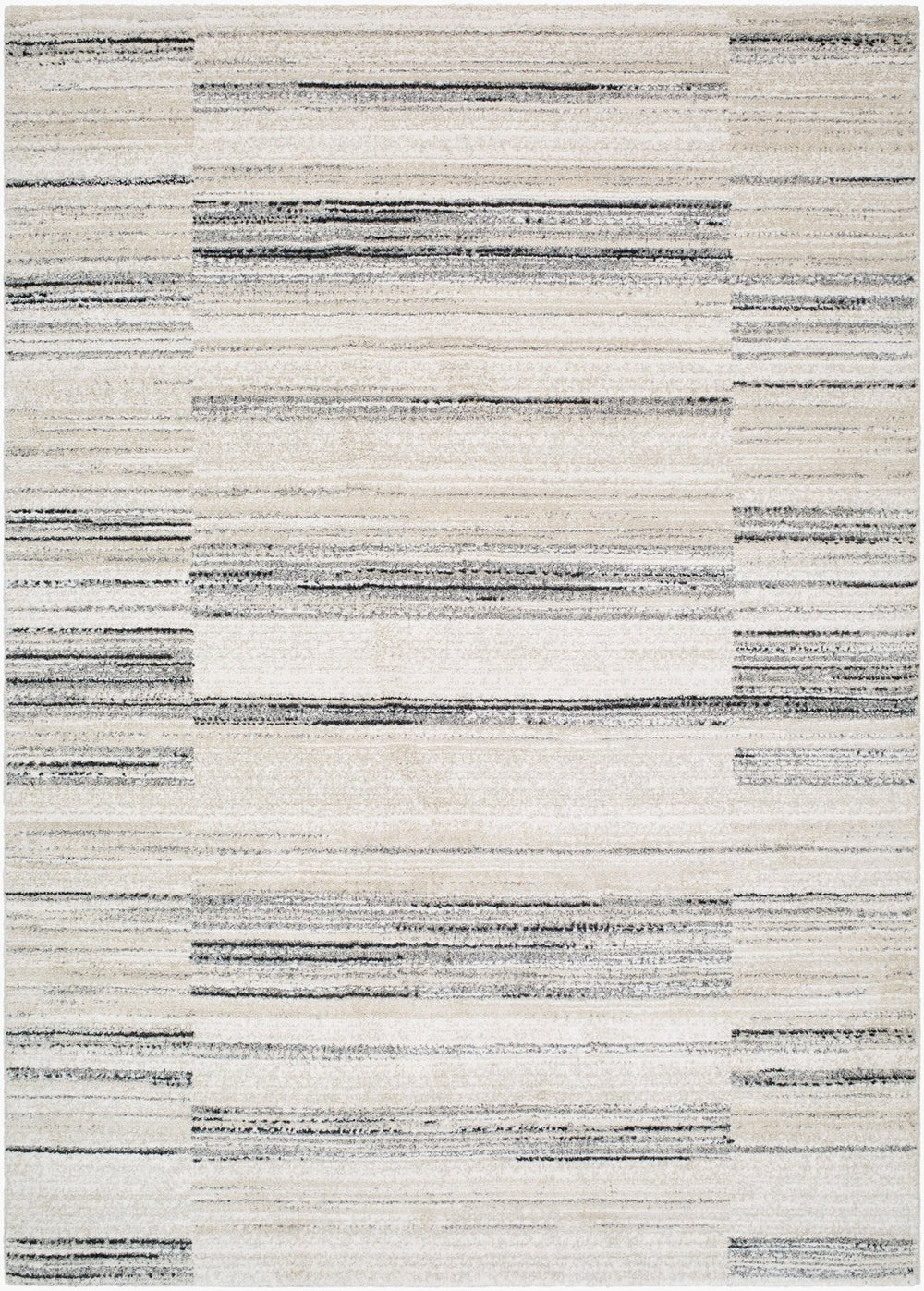 Livabliss Gavic High Pile Polypropylene Rug Woven in Turkey for Entryways and Bedside Areas White, Light Be 5'3" x 7'3" GVC2325-5373