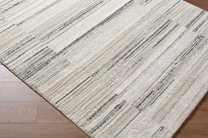 Livabliss Gavic High Pile Polypropylene Rug Woven in Turkey for Entryways and Bedside Areas White, Light Be 5'3" x 7'3" GVC2325-5373