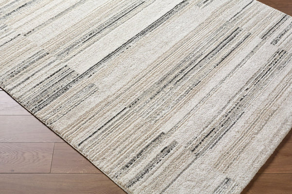 Livabliss Gavic High Pile Polypropylene Rug Woven in Turkey for Entryways and Bedside Areas White, Light Be 5'3" x 7'3" GVC2325-5373