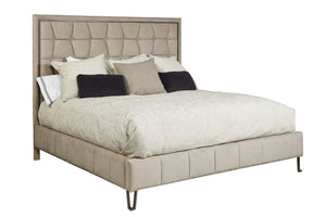 A.R.T. Furniture Tamarac Queen Upholstered Bed - Modern Elegance In Dusky Brindle With Stylish Metal Hairpin Legs Beige, Beige Material, Parawood Solids And Oak Veneer 267125-2352
