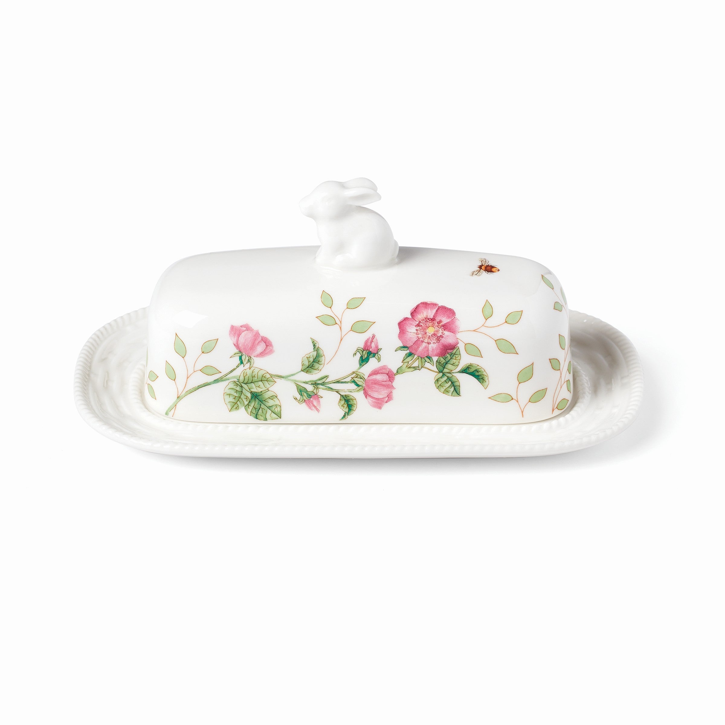 Lenox Butterfly Meadow Porcelain Butter Dish