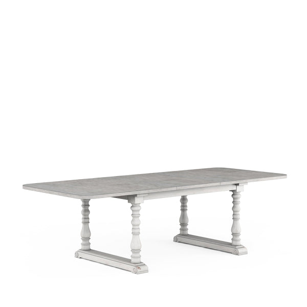 A.R.T. Furniture Somerton Rectangular Dining Table With 18-inch Leaf, Traditional Two-tone Finish, Seats 8 Comfortably Grey, White Parawood Solids,Elm Veneer 303220-2840