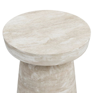 English Elm Robbie Sculptural Accent Table in Walnut Brown Solid Mango Hardwood, Hand-Finished, Rustic Contemporary Appeal White B136P158443