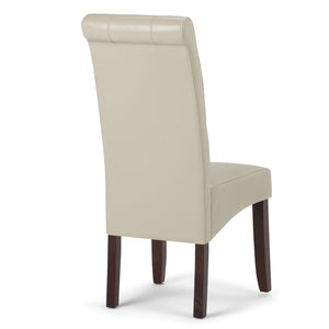 English Elm Cosmopolitan Deluxe Tufted Parson Chair Set of 2 — Premium Tanners Brown Vegan PU, Solid Wood Craftsmanship Beige B136P159787