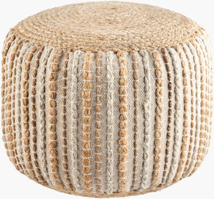 Livabliss Genova Handwoven Jute Pouf Polybead Fill Artisan Footrest for Bohemian Living Spaces GVPF001-141818