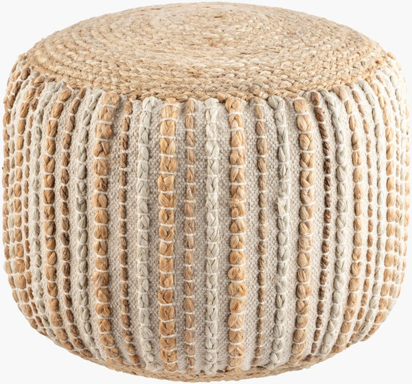 Livabliss Genova Handwoven Jute Pouf Polybead Fill Artisan Footrest for Bohemian Living Spaces GVPF001-141818