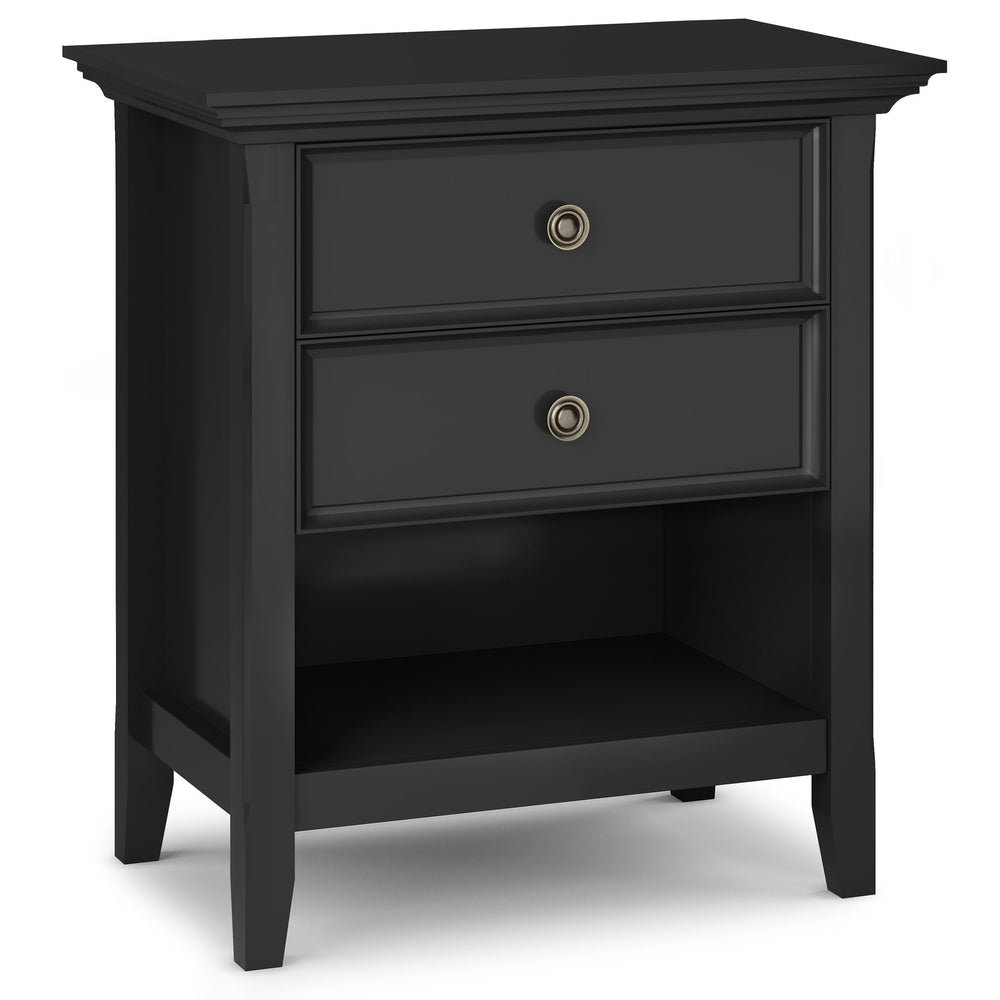 English Elm Amherst Black Bedside Table – Elegant Handcrafted Design With Storage, Classic Style And Functionality B136P158362