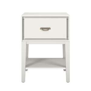 Homelegance By Top-Line Labron 1-Drawer Side Table White Wood