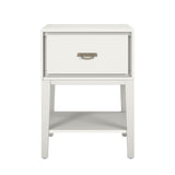 Homelegance By Top-Line Labron 1-Drawer Side Table White Wood