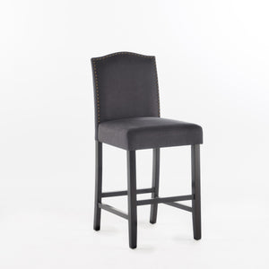 English Elm Christopher Knight Home® - Set of 2 Upholstered Counter Height Barstools with Nailhead Trim, Plush Fabric Comfort & Sturdy Legs Grey 62369.00