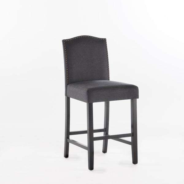 English Elm Christopher Knight Home® - Set of 2 Upholstered Counter Height Barstools with Nailhead Trim, Plush Fabric Comfort & Sturdy Legs Grey 62369.00