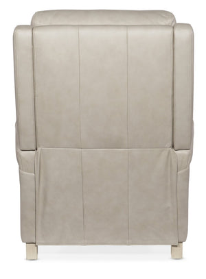 Hooker Furniture Hurley Luxe Power Recliner With Top-Grain Dove Leather, Motorized Headrest, Usb Port & Style Beige RC100-PH-090