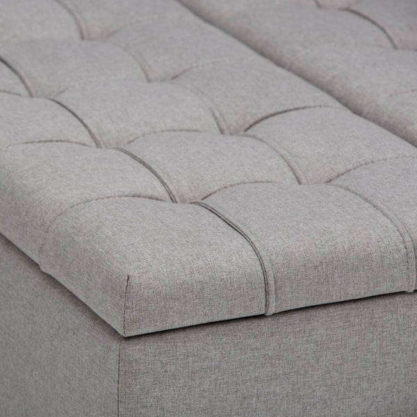 English Elm Harrison Coffee Table Storage Ottoman - Versatile Dove Grey With Hidden Storage & Safety Features B136P159149