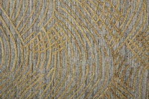 Feizy Rugs Taunton Hand-woven Viscose/Wool Rug - Elegant High-low Pile With Abstract Design For Modern Homes Gold,Gray Viscose,Wool T17t8007gld000e10