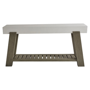Bernhardt Bernhardt Rochelle Outdoor Console Table With Grc Quarry Top, Weathered Teak Base & Lower Shelf (68") K1831