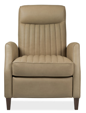 Hooker Furniture Denver Top Grain Leather Manual Recliner with Channeled Cushioning and Tapered Wood Legs RC843-PB-081