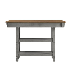 Homelegance By Top-Line Matthieu Two-Tone Antique Kitchen Island Buffet Grey Rubberwood