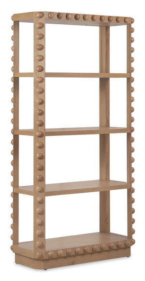Hooker Furniture Commerce Oak Etagere With 3 Open Shelves, Beaded Plinth Base, Medium Natural Finish For Displayffects 7228-50740-80