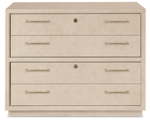 Hooker Furniture Marlowe White Oak Executive Desk with Cable Management and Locking File Storage 20.00L x 38.00W x 30.00H 6420-10466-80