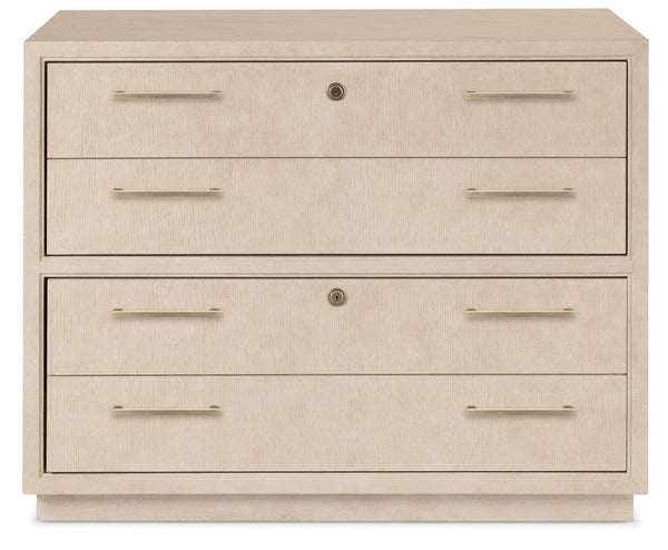Hooker Furniture Marlowe White Oak Executive Desk with Cable Management and Locking File Storage 20.00L x 38.00W x 30.00H 6420-10466-80
