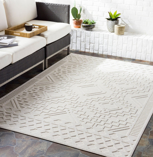 Livabliss Greenwich Bohemian Global Machine Woven Polypropylene Rug for Entryways and Small Spaces Beige 6'5" x 9' GWC2303-679