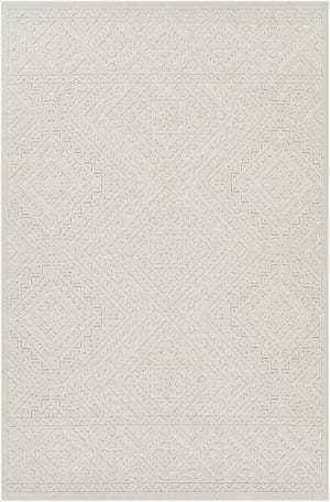 Livabliss Greenwich Global Pattern Polypropylene Rug with High Low Texture for Indoor Outdoor Use Beige 9' x 12' GWC2304-9212