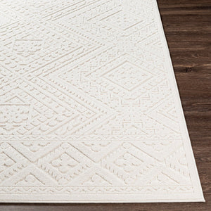 Livabliss Greenwich Global Pattern Polypropylene Rug with High Low Texture for Indoor Outdoor Use Beige 7'9" x 10' GWC2304-71010