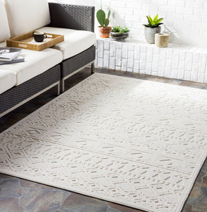 Livabliss Greenwich Bohemian Global Pattern Polypropylene Area Rug Low Pile Living Room Accent Beige 5'1" x 7'3" GWC2305-5373
