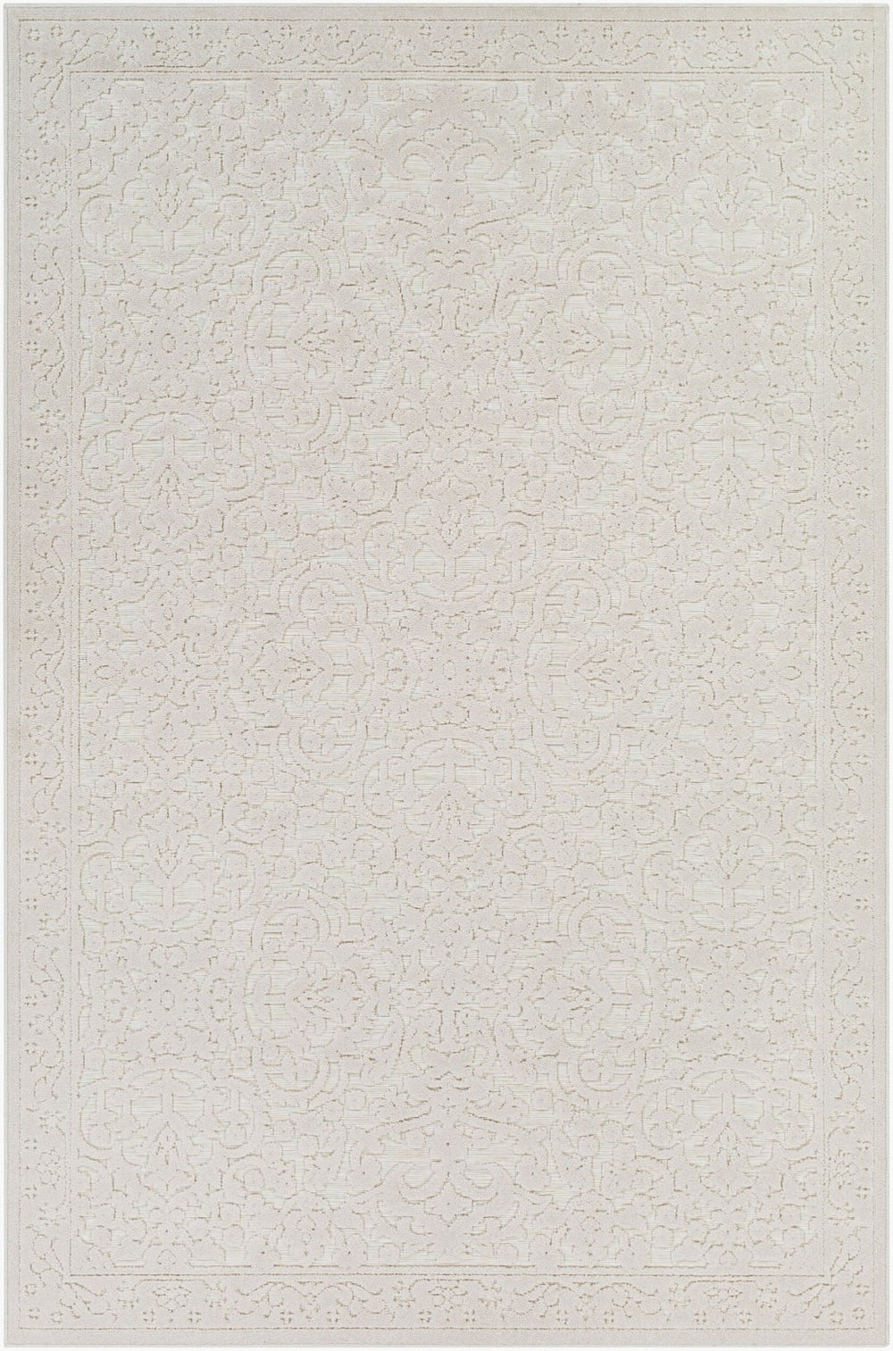 Livabliss Greenwich Traditional Polypropylene Woven Rug for Entryways Patios and High Traffic Spaces Beige, Charcoal 5'1" x 7'3" GWC2310-5373
