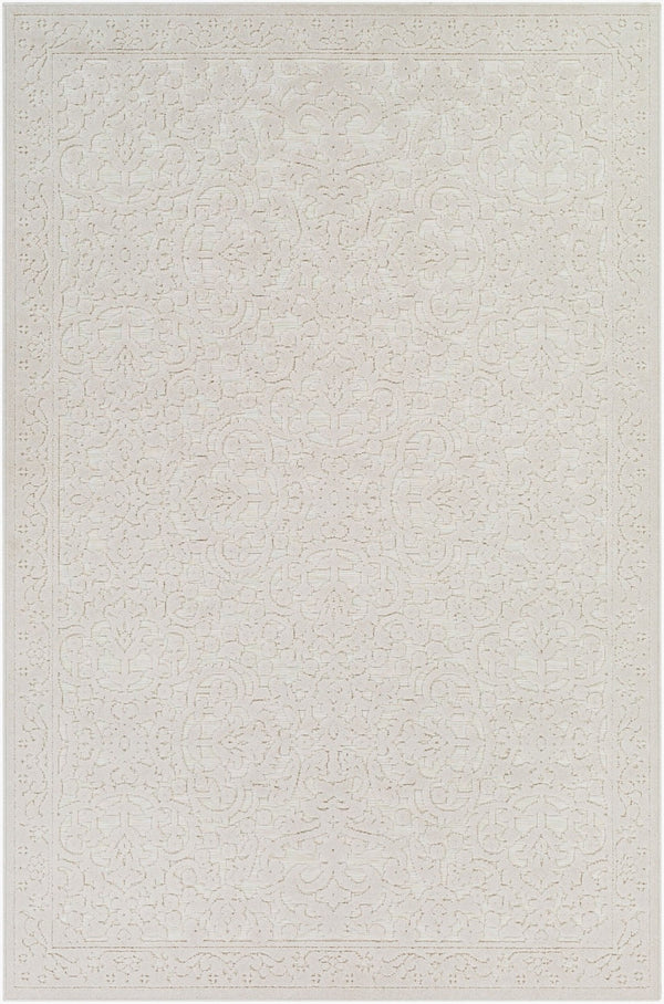 Livabliss Greenwich Traditional Polypropylene Woven Rug for Entryways Patios and High Traffic Spaces Beige, Charcoal 5'1" x 7'3" GWC2310-5373
