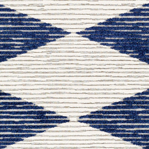 Livabliss Greenwich Bohemian Global Polypropylene Area Rug Low Pile Indoor Outdoor Living Room Ink Blue, White 5'1" x 7'3" GWC2324-5373