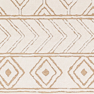 Livabliss Greenwich Bohemian Global Polypropylene Area Rug Woven in Turkey for Indoor Outdoor Living White, Tan 5'1" x 7'3" GWC2327-5373