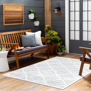 Livabliss Greenwich Bohemian Geometric Polypropylene Accent Rug Woven in Turkey for Entryways White, Medium G 1'11" x 2'11" GWC2328-2211