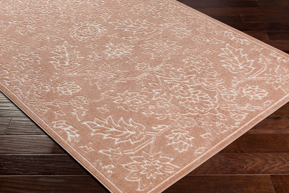Livabliss Greenwich Machine Woven Polypropylene Rug Traditional Geometric Pattern for Entryways Dusty Pink, Cre 6'5" x 9' GWC2336-679