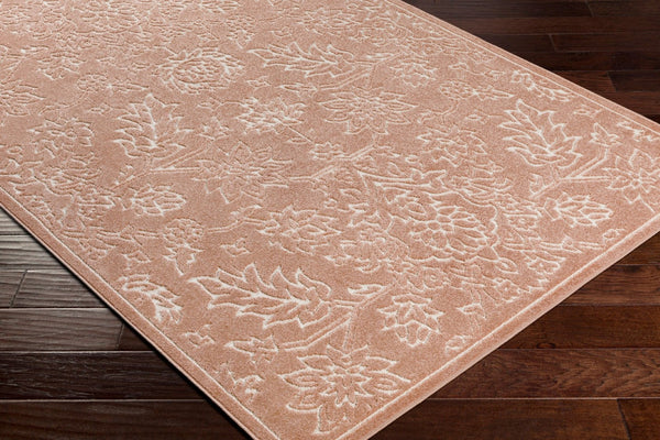 Livabliss Greenwich Machine Woven Polypropylene Rug Traditional Geometric Pattern for Entryways Dusty Pink, Cre 6'5" x 9' GWC2336-679