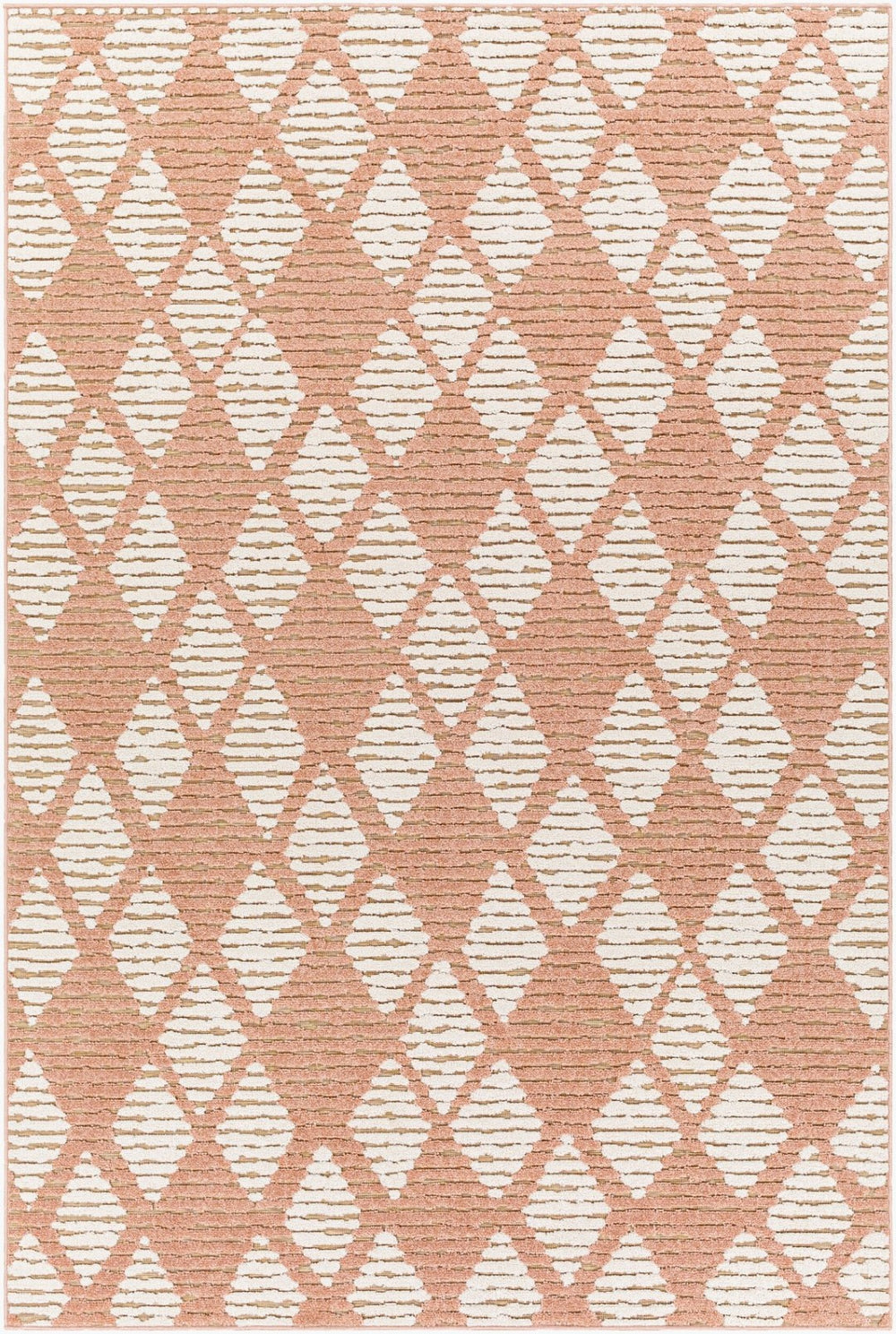 Livabliss Greenwich Global Bohemian Polypropylene Accent Rug for Entryways Kitchens and Patios Dusty Pink, Whi 6'5" x 9' GWC2339-679