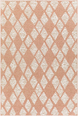 Livabliss Greenwich Global Bohemian Polypropylene Accent Rug for Entryways Kitchens and Patios Dusty Pink, Whi 6'5" x 9' GWC2339-679