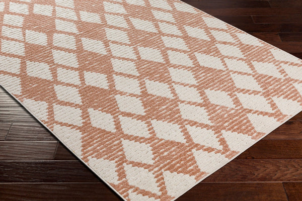 Livabliss Greenwich Geometric Polypropylene Area Rug Turkey Woven Low Pile Entryway Accent Dusty Pink, Whi 7'9" x 10' GWC2340-71010