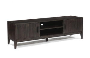 Porter Designs Porter Fall River Solid Sheesham Wood Tv Stand - Contemporary Chic Design In Black Walnut Finish Gray Wood 06-117-03-4421