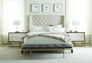 Bernhardt Bernhardt Adagio Bachelor's Chest With Capiz Fronts, Espresso Cherry, Bronze Steel Base, Modern Luxe 353230