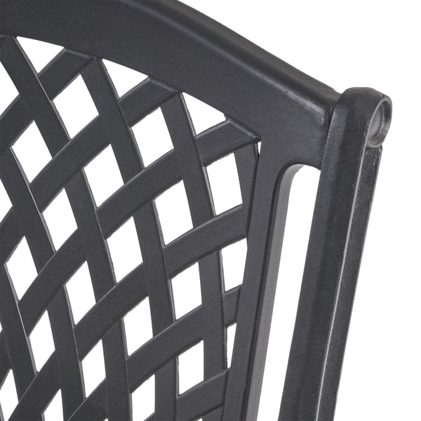 English Elm Cayman Arch Back Cast Aluminum Mesh Outdoor Dining Chairs Weather Resistant Set 54587.00SAD