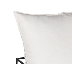 Porter Designs Porter Hagen Accent Chair - Stylish Black Iron Frame With Comfortable White Canvas Upholstery White Metal 01-108-06-8462