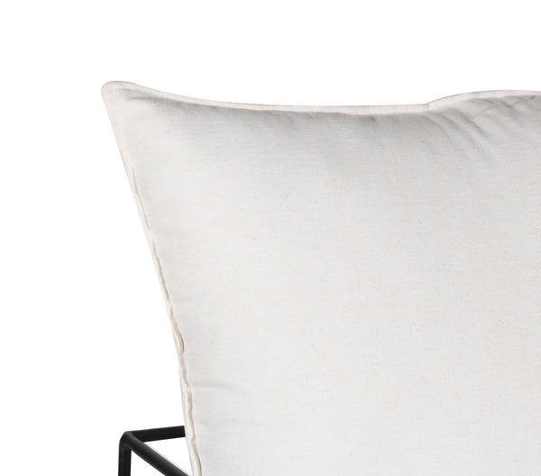 Porter Designs Porter Hagen Accent Chair - Stylish Black Iron Frame With Comfortable White Canvas Upholstery White Metal 01-108-06-8462