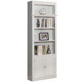 Boca 6 Piece Library Wall with Corner Bookcases Cottage White BOC-6PC-LIB-RNDWALL Parker House